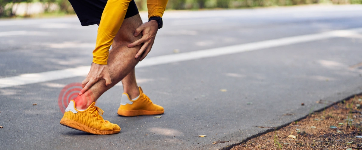 A runner with Achilles Tendinopathy pain