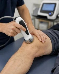 A patient being treated for therapy for Knee Osteoarthritis pain